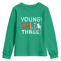 3rd Birthday Youth Sweatshirt Young Wild And Three Safari Zoo Party
