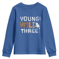 3rd Birthday Youth Sweatshirt Young Wild And Three Safari Zoo Party