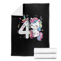 Unicorn 4th Birthday Throw Blanket 4 Years Old Birthday Outfit