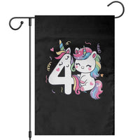 Unicorn 4th Birthday Garden Flag 4 Years Old Birthday Outfit