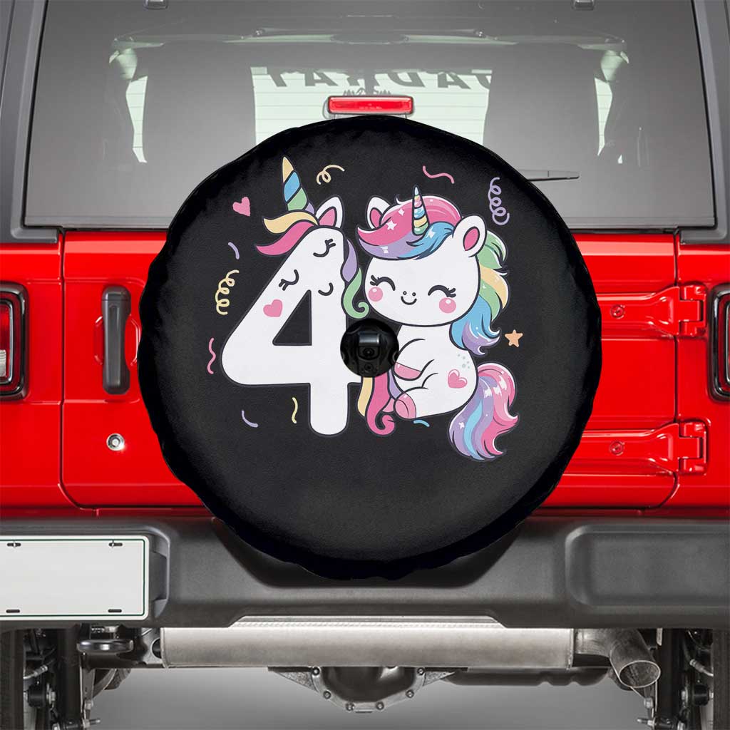 Unicorn 4th Birthday Spare Tire Cover 4 Years Old Birthday Outfit