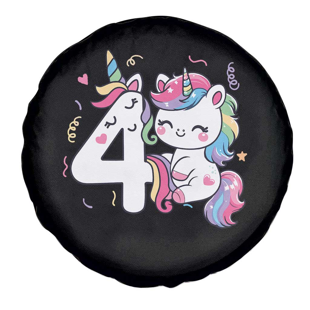 Unicorn 4th Birthday Spare Tire Cover 4 Years Old Birthday Outfit