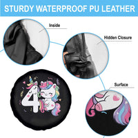 Unicorn 4th Birthday Spare Tire Cover 4 Years Old Birthday Outfit