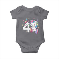 Unicorn 4th Birthday Baby Onesie 4 Years Old Birthday Outfit