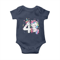 Unicorn 4th Birthday Baby Onesie 4 Years Old Birthday Outfit