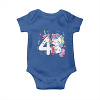 Unicorn 4th Birthday Baby Onesie 4 Years Old Birthday Outfit