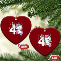 Unicorn 4th Birthday Ceramic Ornament 4 Years Old Birthday Outfit