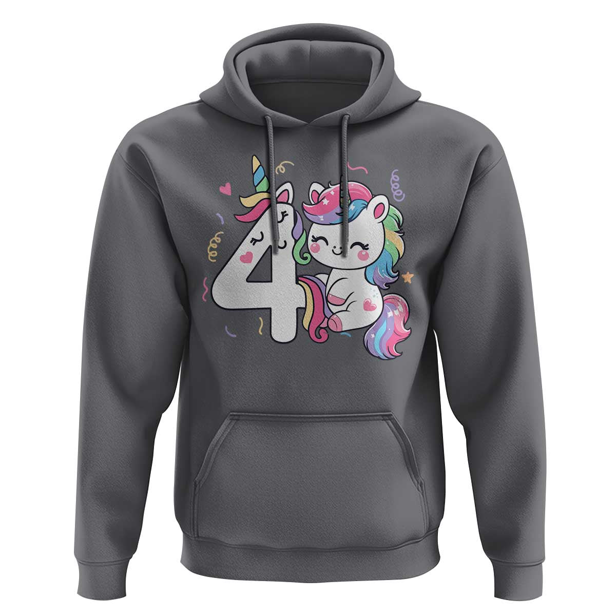 Unicorn 4th Birthday Hoodie 4 Years Old Birthday Outfit