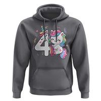 Unicorn 4th Birthday Hoodie 4 Years Old Birthday Outfit