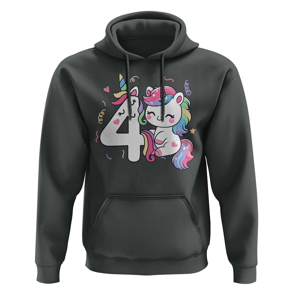 Unicorn 4th Birthday Hoodie 4 Years Old Birthday Outfit