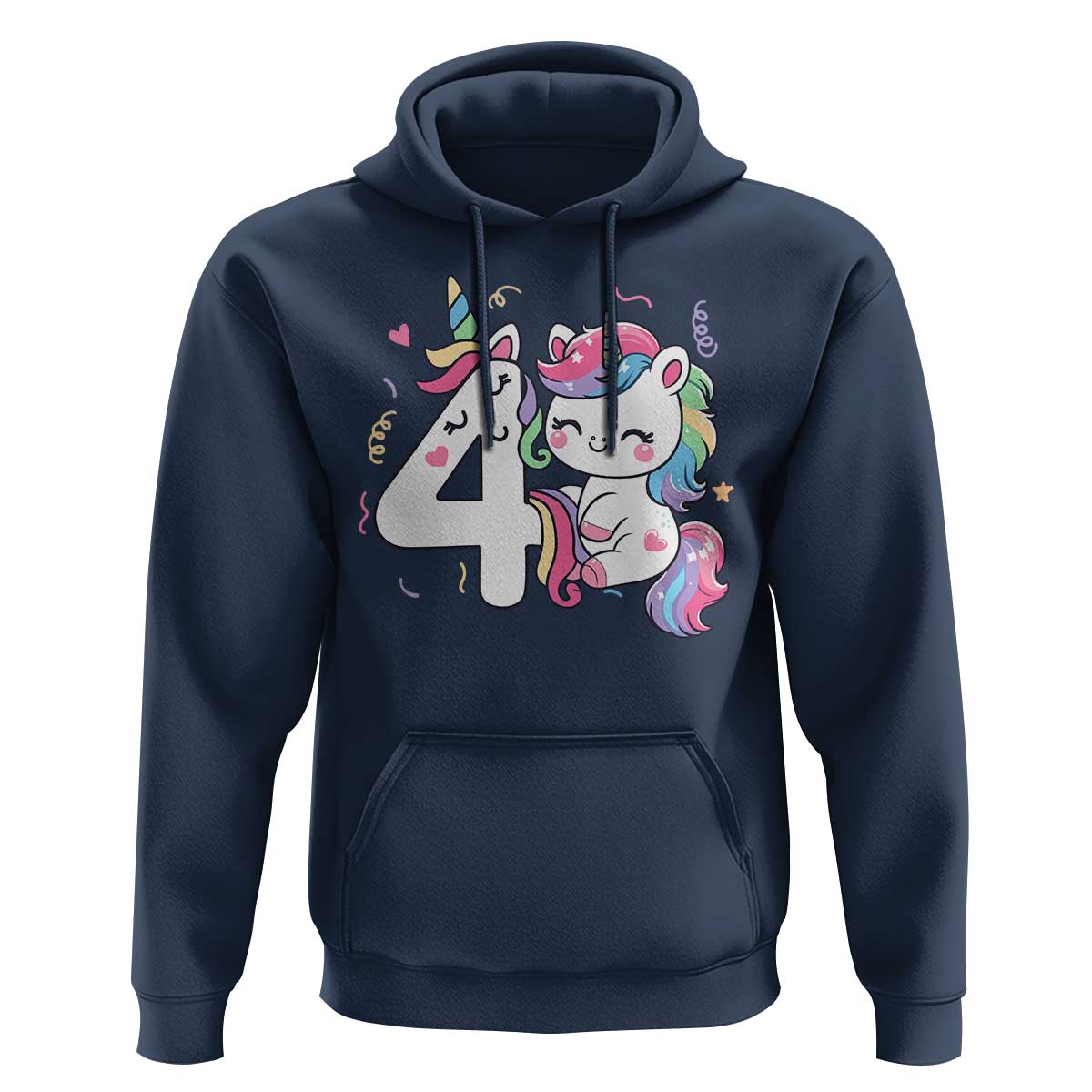 Unicorn 4th Birthday Hoodie 4 Years Old Birthday Outfit