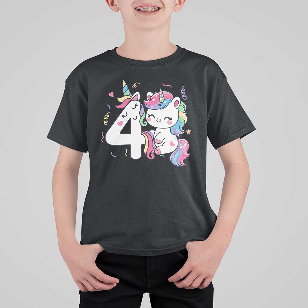 Unicorn 4th Birthday T Shirt For Kid 4 Years Old Birthday Outfit