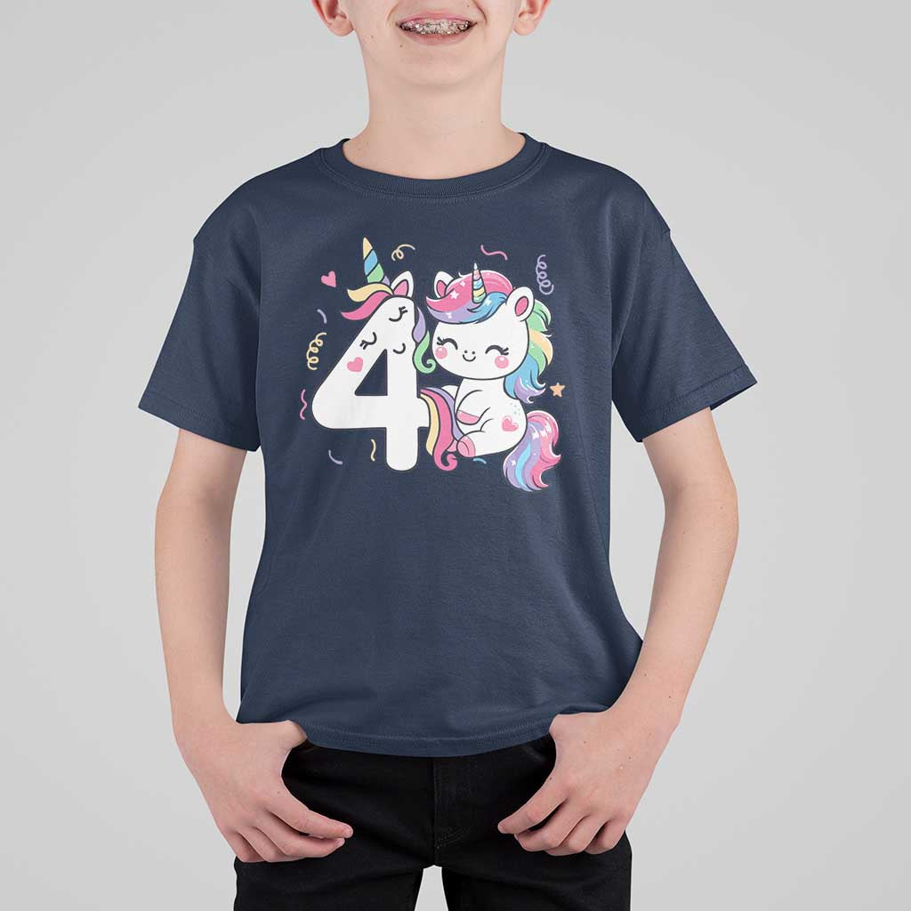 Unicorn 4th Birthday T Shirt For Kid 4 Years Old Birthday Outfit