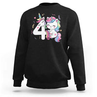 Unicorn 4th Birthday Sweatshirt 4 Years Old Birthday Outfit