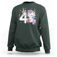 Unicorn 4th Birthday Sweatshirt 4 Years Old Birthday Outfit