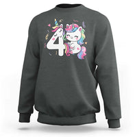 Unicorn 4th Birthday Sweatshirt 4 Years Old Birthday Outfit