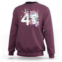 Unicorn 4th Birthday Sweatshirt 4 Years Old Birthday Outfit