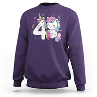 Unicorn 4th Birthday Sweatshirt 4 Years Old Birthday Outfit