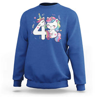 Unicorn 4th Birthday Sweatshirt 4 Years Old Birthday Outfit