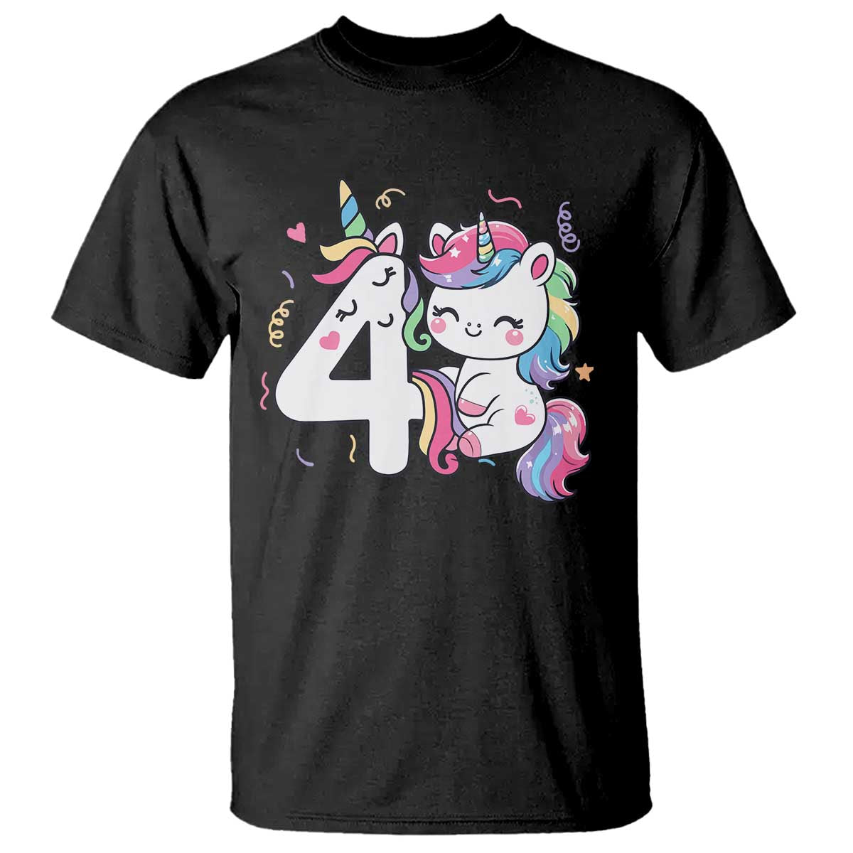 Unicorn 4th Birthday T Shirt 4 Years Old Birthday Outfit