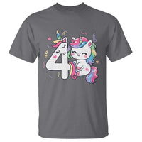 Unicorn 4th Birthday T Shirt 4 Years Old Birthday Outfit