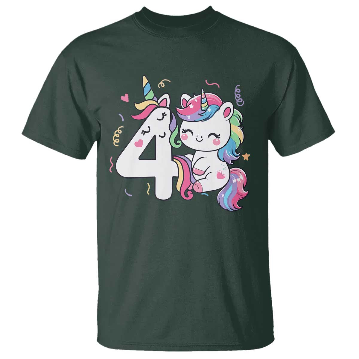 Unicorn 4th Birthday T Shirt 4 Years Old Birthday Outfit