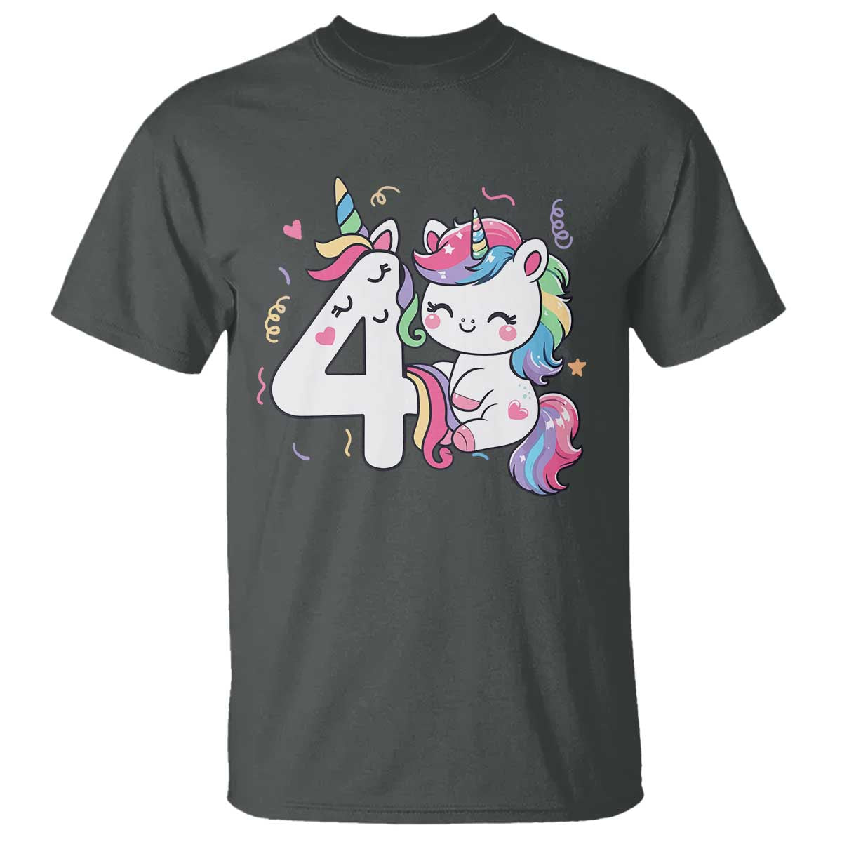 Unicorn 4th Birthday T Shirt 4 Years Old Birthday Outfit