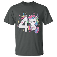 Unicorn 4th Birthday T Shirt 4 Years Old Birthday Outfit