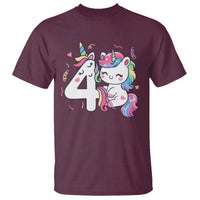 Unicorn 4th Birthday T Shirt 4 Years Old Birthday Outfit