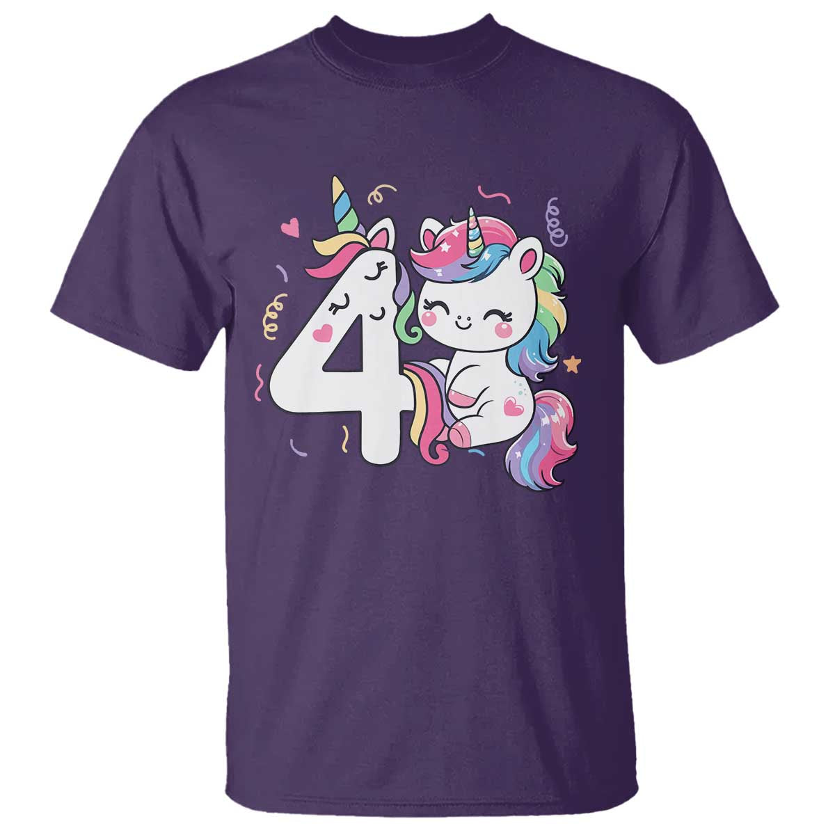 Unicorn 4th Birthday T Shirt 4 Years Old Birthday Outfit