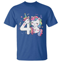 Unicorn 4th Birthday T Shirt 4 Years Old Birthday Outfit