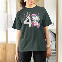 Unicorn 4th Birthday T Shirt For Women 4 Years Old Birthday Outfit