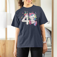 Unicorn 4th Birthday T Shirt For Women 4 Years Old Birthday Outfit