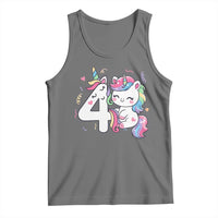 Unicorn 4th Birthday Tank Top 4 Years Old Birthday Outfit
