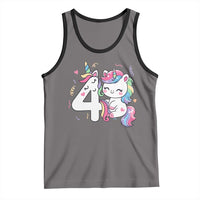 Unicorn 4th Birthday Tank Top 4 Years Old Birthday Outfit