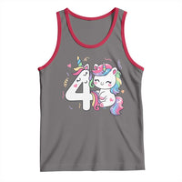 Unicorn 4th Birthday Tank Top 4 Years Old Birthday Outfit