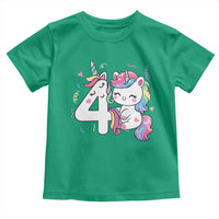 Unicorn 4th Birthday Toddler T Shirt 4 Years Old Birthday Outfit