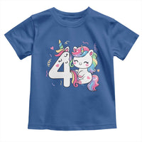 Unicorn 4th Birthday Toddler T Shirt 4 Years Old Birthday Outfit