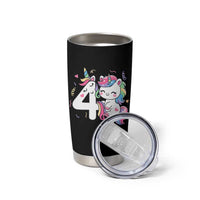 Unicorn 4th Birthday Tumbler Cup 4 Years Old Birthday Outfit
