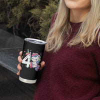 Unicorn 4th Birthday Tumbler Cup 4 Years Old Birthday Outfit