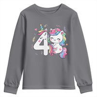 Unicorn 4th Birthday Youth Sweatshirt 4 Years Old Birthday Outfit