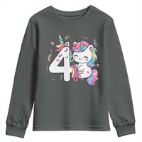 Unicorn 4th Birthday Youth Sweatshirt 4 Years Old Birthday Outfit