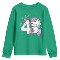 Unicorn 4th Birthday Youth Sweatshirt 4 Years Old Birthday Outfit