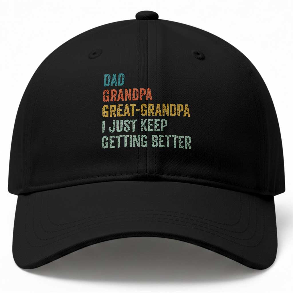 Funny Dad Great Grandpa Baseball Cap Retro Fathers Day