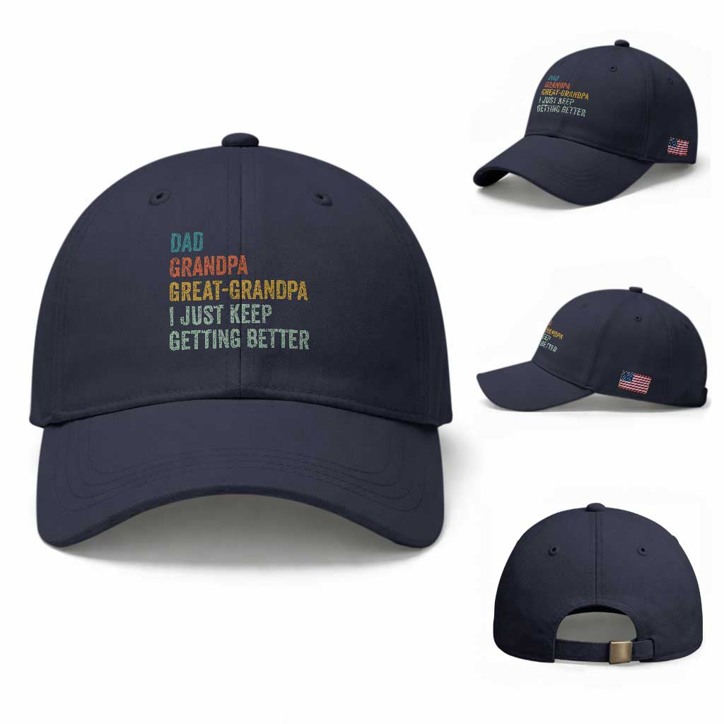 Funny Dad Great Grandpa Baseball Cap Retro Fathers Day