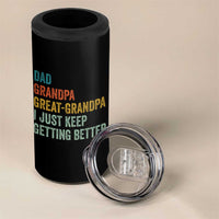 Funny Dad Great Grandpa 4 in 1 Can Cooler Tumbler Retro Fathers Day