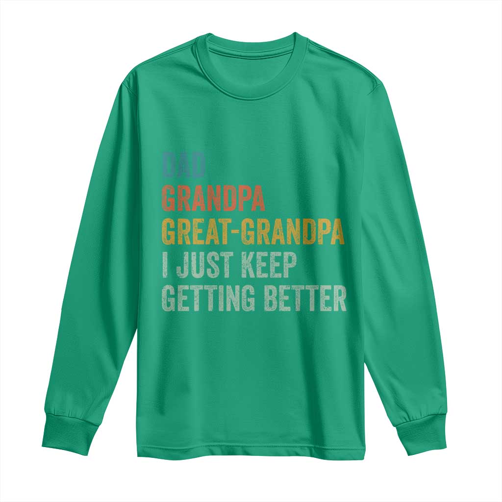 Funny Dad Great Grandpa Long Sleeve Shirt Retro Fathers Day