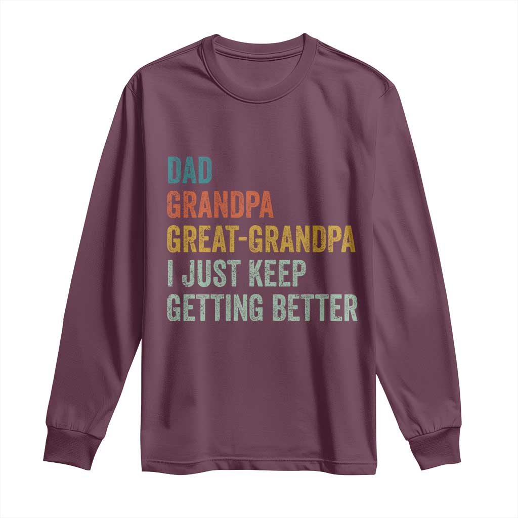 Funny Dad Great Grandpa Long Sleeve Shirt Retro Fathers Day