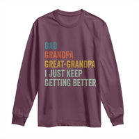 Funny Dad Great Grandpa Long Sleeve Shirt Retro Fathers Day