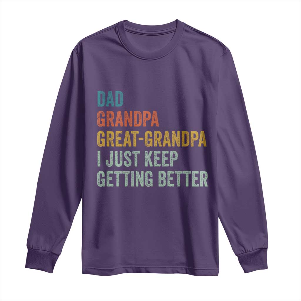 Funny Dad Great Grandpa Long Sleeve Shirt Retro Fathers Day